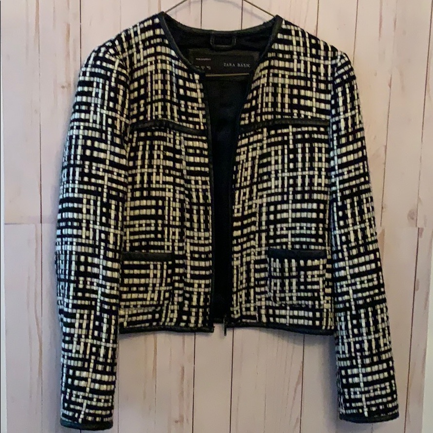 Zara Black And White Blazer